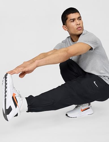 Nike Men's Dri-FIT Tapered Running Pants Medium Black Reflective Silver
