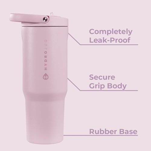 HydroJug Sport - 32oz Stainless Steel Tumbler with Straw | Vacuum Insulated & Leakproof, Sweet Pea