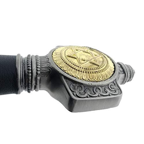 Black 47-Inch King Solomon Sword with Display Plaque for Wall Decor & Collection