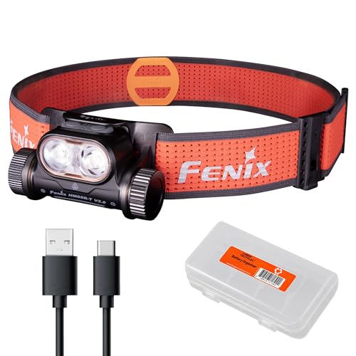 Fenix HM65R-T V2.0 Running Headlamp - Black, 1600 Lumens, Dual Beams, USB-C Rechargeable