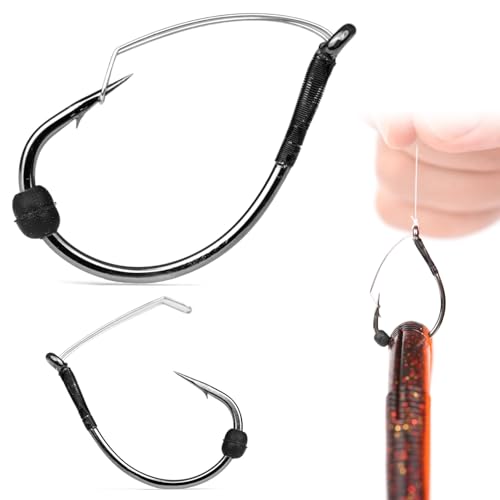 Wacky Rig Hooks with Bait Stopper for Bass Fishing - 40 Pack