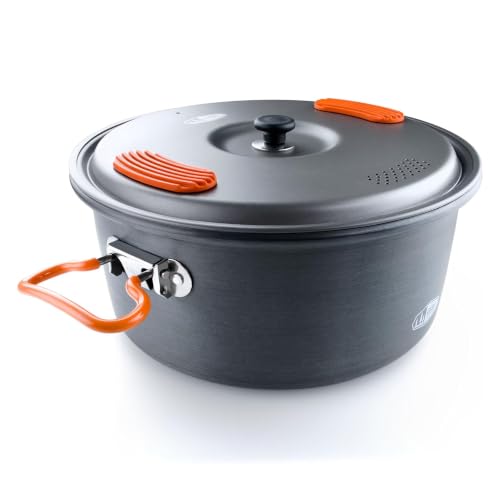 GSI Outdoors Halulite 3.2L Aluminum Camping Pot with Lid & Folding Handle