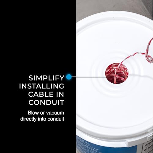 Extra Heavy-Duty 2200 ft Pull Line for Wire & Cable Installation - 500 lb Tensile, Blue Tracer, White