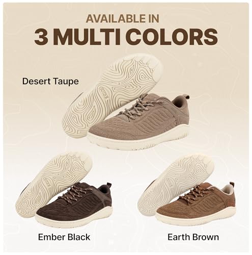 Barefoot Trail Hiking Shoes for Men Women Wide - Ridge Plus, Zero Drop, Low-Cut - Desert Taupe