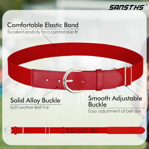 Youth Baseball Belt and Socks Set - Red Toddler Small Combo for Kids & Adults