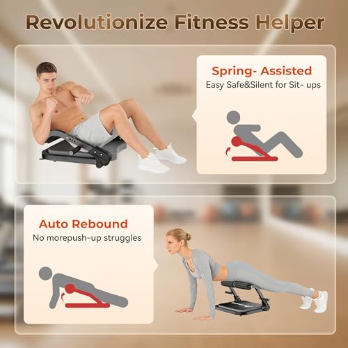 Leyeve Ab Machine with 3 Resistance Levels & Removable Handles - Black Grey
