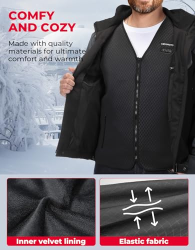 KEMIMOTO Men's Large Black Heated Vest with Battery Pack - Winter Outdoor Gear