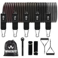 Resistance Bands with Handles Set - 150 lb Adjustable Workout Bands - Deep Gray