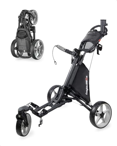 Caddytek CaddyLite ONE-Swivel V8 Golf Push Cart Dark Grey Lightweight Foldable 3-Wheel
