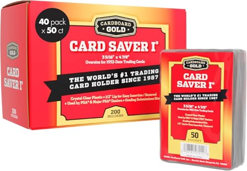 Cardboard Gold Card Saver 1 Semi-Rigid Card Holders - 2000 Count, Without Sleeves