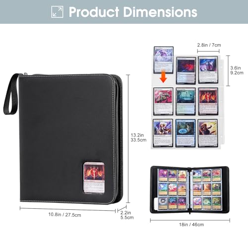 ProCase 900-Pocket Card Binder with Clear Window - Black
