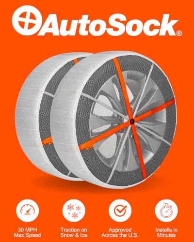 AutoSock Snow Socks for Passenger Vehicles HP697 - Pack of 2, Winter Tire Traction Device