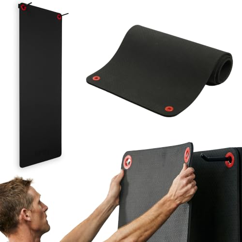 SPRI 71-Inch Black Hanging Exercise Mat for Gyms & Fitness Studios, Thick Foam Workout Mat with Grommets