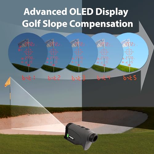 Gogogo Sport Vpro Gen 2 Pro Magnetic Golf Rangefinder with Slope Switch, Red OLED
