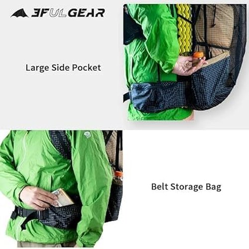 Acqorad 3F UL GEAR QiDian Pro UL 46+10L Backpack Outdoor Climbing Bag Camping Hiking Bags UHMWPE ultralight (beige)