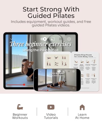 Pilates Kit - Taupe Studio 15PC Home Workout Equipment Set with Guide