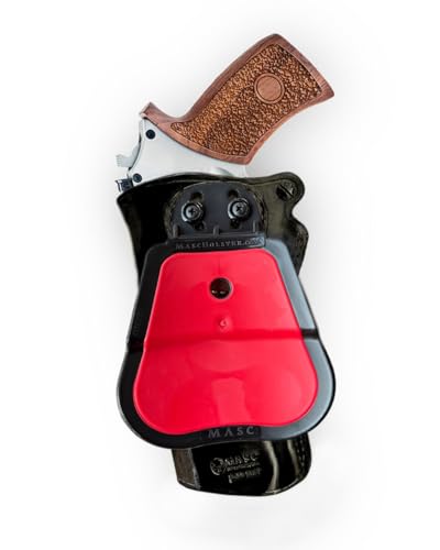 Genuine Leather OWB Paddle Holster for Rhino 50DS .357 Mag / 9mm 5" Barrel