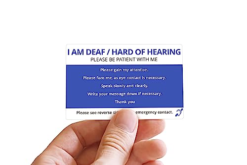 Deaf Awareness Emergency Contact Card Pack - Waterproof Wallet Insert