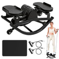 Gannyfer Black Side-to-Side Rock Stepper Exercise Machine with Digital Monitor, Resistance Bands, 330 lbs Capacity