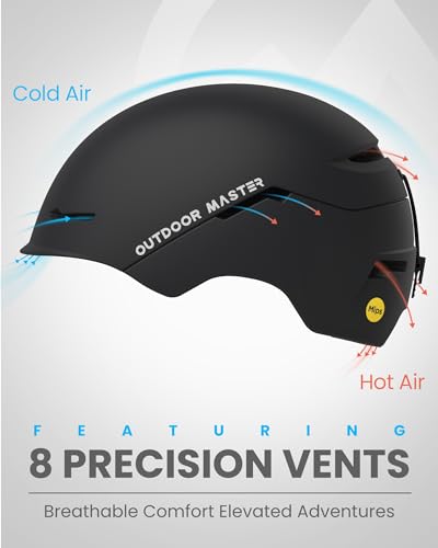 OutdoorMaster ELK MIPS Ski Helmet Large Matte Black Snowboard Helmet for Men Women & Youth