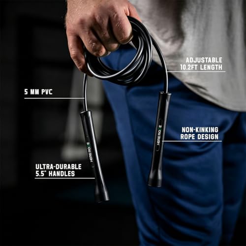 2-Pack 5mm PVC Jump Rope for Indoor & Outdoor Fitness Training - Tangle-Free & Adjustable