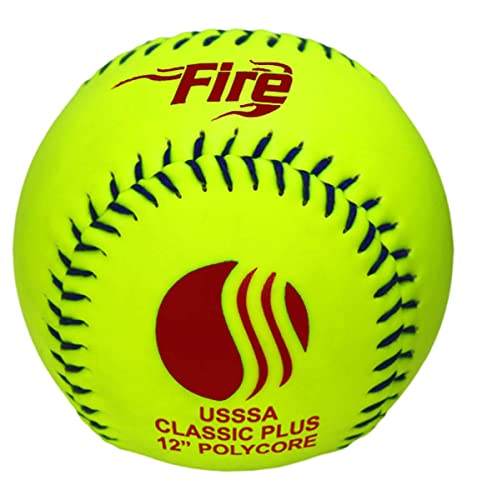 USSSA Approved 12-Inch Slowpitch Softballs - Synthetic Cover, 12-Pack