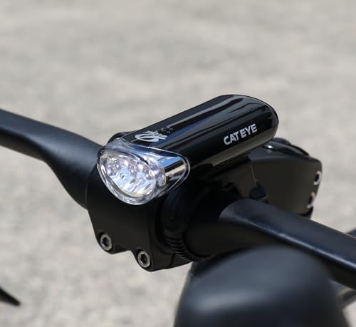 CATEYE HL-EL135N Bike Headlight – Bright 3 LED Bicycle Light with OptiCube™ Lens Technology, Easy Setup FlexTight™ Mount, Multiple Lighting Modes, Battery-Powered Operation, up to 320 Hours Runtime