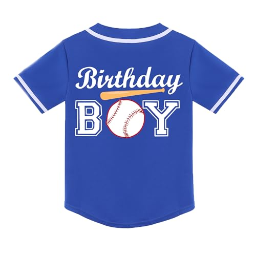 Kids Birthday Boy Baseball Jersey - 6th Blue 6 Years Personalized Party Outfit