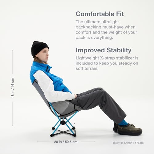 Helinox Chair Zero LT Cyan Lightweight Camping Chair, Ultralight & Packable