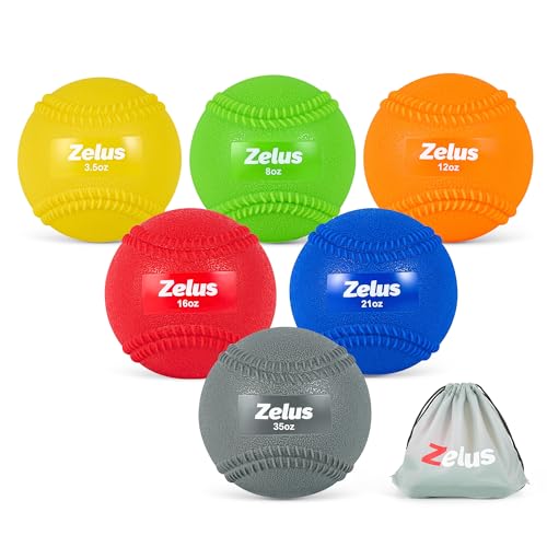 Advanced Training Weighted Baseball Set with Seams - 6 Pack, Includes 3.5 oz. to 35 oz. Balls