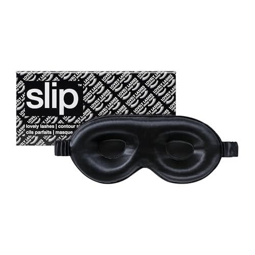 SLIP Black Contour Silk Sleep Mask - Lash-Friendly, Light Blocking Night Mask