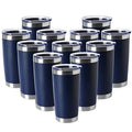 HASLE OUTFITTERS 20oz Navy Stainless Steel Double Wall Vacuum Insulated Tumbler - 12 Pack (Variation: Navy-A)