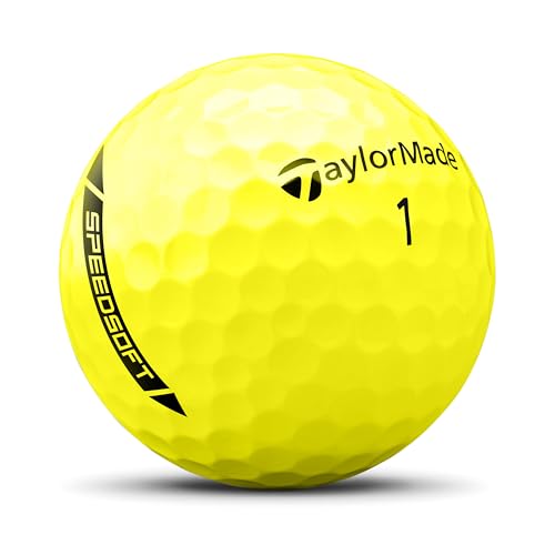 TaylorMade Speedsoft Ink Golf Ball - Yellow, 12 Pack, Low Compression, Bright Visibility