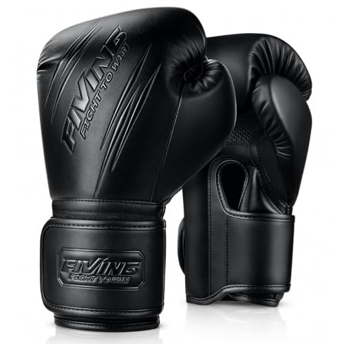 Elite Boxing Gloves for Men Women Adults - Black 16oz Supportive MMA Kickboxing