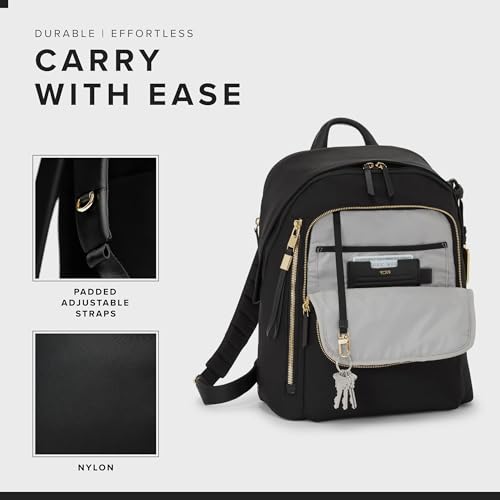 TUMI Voyageur Halsey Backpack Black & Gold, 14-Inch Laptop, One Size