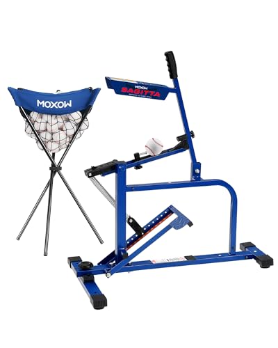 Manual Baseball & Softball Pitching Machine with Ball Caddy - Portable Batting & Fielding Trainer