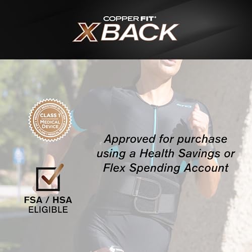 Copper Fit X-Back Lumbar Support Brace Large/XL (34-48") for Lower Back Pain
