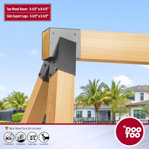 Green A-Frame Swing Set Brackets Kit for 4x6 Top Beam & 4x4 Legs - Heavy Duty Stainless Steel