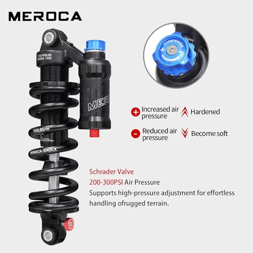 MEROCA 210mm Adjustable Air Spring Coil Over Shock Absorber 550lbs – Off-Road MTB, E-Mountain Bike