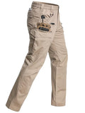 Men's Stretch Ripstop Tactical Cargo Pants - Water-Resistant Hiking Work Pants, 32W x 32L Khaki