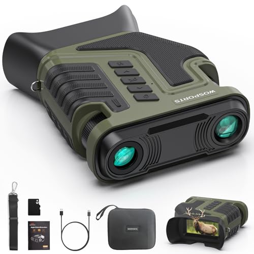 Night Vision Goggles for Adults 4K HD Video Camera with 10X Optical Zoom - Army Green / No Helmet