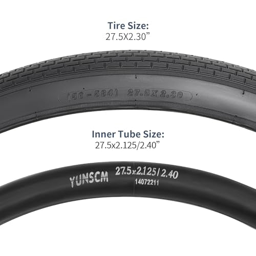 YUNSCM 27.5" Bike Tires Black01 - 27.5x2.30 Road Bicycle Tire Set