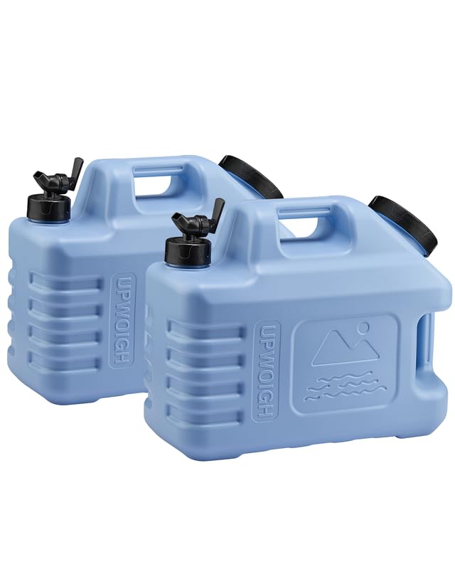 UPWOIGH 5 Gallon Camping Water Jugs with Spigot - Powder Blue, 2 Pack