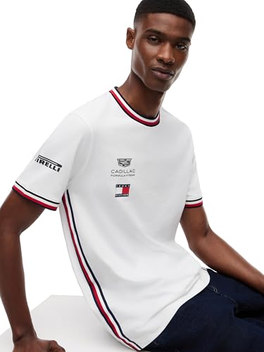 Tommy Hilfiger Men's F1 Graphic Tee White XX-Large - Motorsport Casual T-Shirt