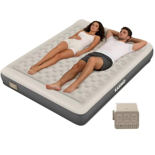 KASIMO Queen Air Mattress with Wireless Battery Pump, 75x59x8.7 Inch, Eco TPU