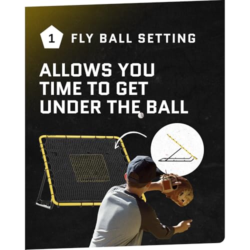 Fielding Trainer - Baseball, Softball & Volleyball Rebounder Net with 3 Return Angles - Portable Practice Aid (Variation of THIS listing)
