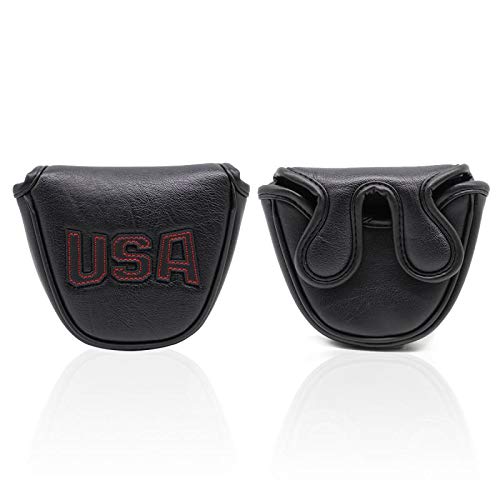 Center Shafted Mallet Putter Cover Headcover Magnetic - USA Golf Putter Cover Headcover Club Protective for Scotty Cameron Odyssey Taylormade Mallet Putters