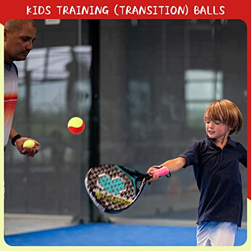 Kids Tennis Balls Set 24 Pack - Red & Yellow Low Compression Practice Balls