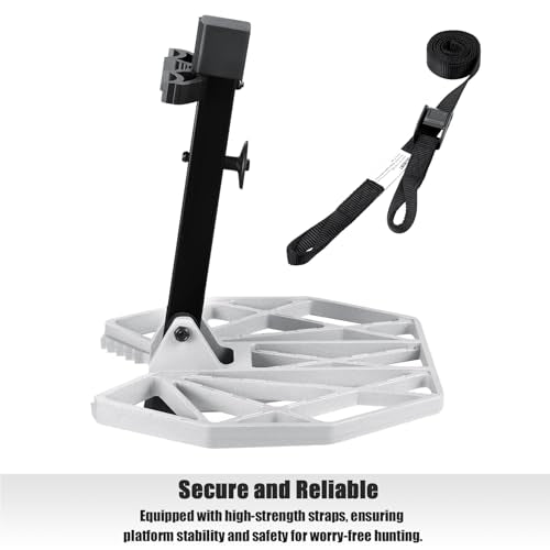 Grey Cast Aluminum Saddle Hunting Platform - Fully Adjustable Silent 12x12 for Tree Stand