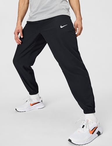 Nike Men's Dri-FIT Tapered Running Pants Medium Black Reflective Silver